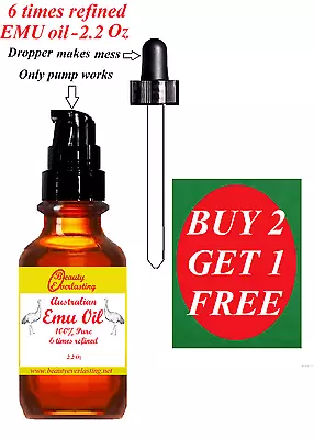 $7.99 • Buy   *Organic Australian EMU OIL100% PURE 6X REFINED / BUY 2 GET 1 FREE!!! 2.2oz