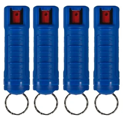 4 PACK Police Magnum Pepper Spray 1/2oz Blue Molded Keychain Defense Security • $19.99