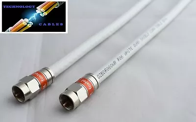 $9 • Buy White RG6 Quad Shield Coax Cable F Male To F Male 0.5m-50m TV Antenna Foxtel NBN