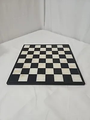 Marble Chess Board Black & White W/Red Felted  Back  13 X 13 Made In Mexico.   • $49.95