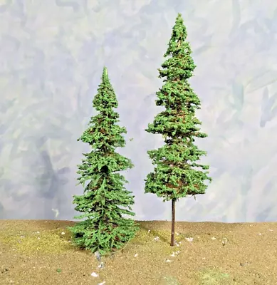 NEW Color! 2 Pcs 6  FRESH GREEN PINES HO & O Model Trees Railroad 28mm War Games • $10.50