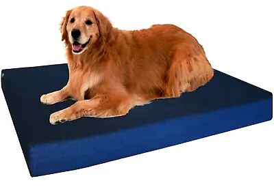 Jumbo Blue Denim Pet Dog Bed Orthopedic Waterproof Memory Foam 55x47 Extra Large • $31.95