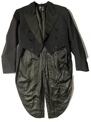 Vintage 1959 HENRY POOLE Savile Row Custom Formal Tails Tuxedo Evening Jacket • $419.30