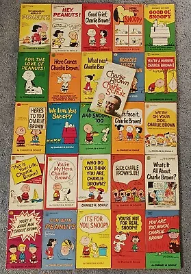 25 Vintage Peanuts Books Lot Fawcett Crest Charles Schulz Charlie Brown Snoopy • $25