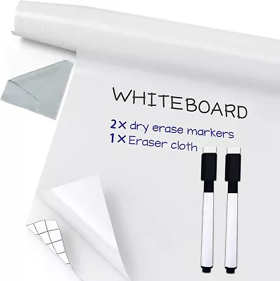 Dry Erase Whiteboard Wallpaper Large 17.7×78.7'' White Board Dry Erase Board For • $17.99