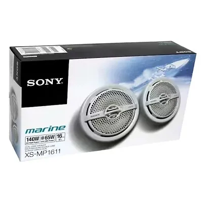 Sony XSMP1611 6.5-Inch Dual Cone Marine Speakers (White) • $34.99