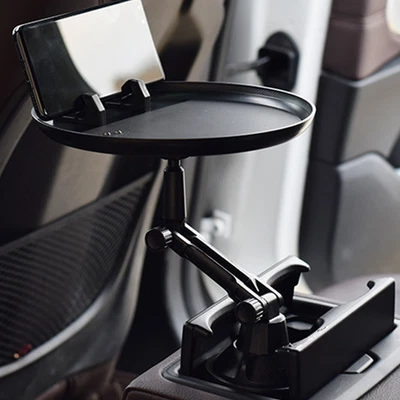 $23.30 • Buy Car Cup Holder Mount Tray Food Table Stand Phone Slot Adjustable Swivel Arm ABS