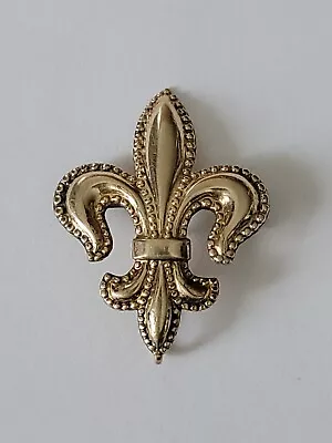 Vintage 10kt Gold Filled GF Fleur-de-Lis Watch Locket Pendant Pin Brooch • $17.50