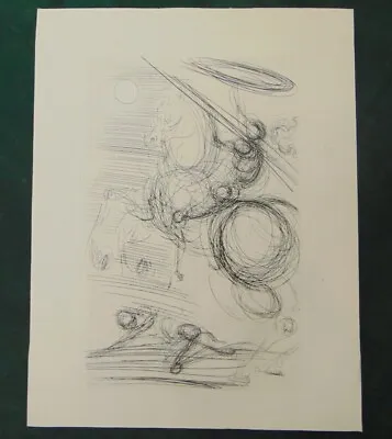 $399.95 • Buy Vintage 1960s Original Dali Etching Sketch Don Quixote Jousting Moon Print RARE