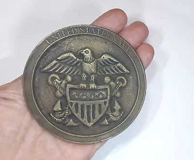 VTG Bronze Brass United States Navy Emblem Medallion 3.25  • $19.99