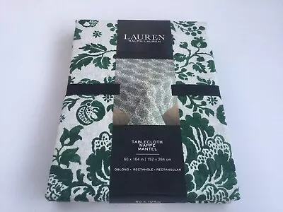 BN Ralph Lauren Luxury Large Tablecloth Floral White & Green Floral Leafy Print • £34.90