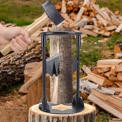 Firewood Kindling Splitter Cast Iron Heavy Duty Home Outdoor Log Splitt 19x31cm • $52.99