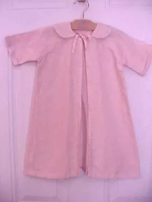 Vintage Antique Peach Flannel Embroidered Baby Jacket Morning Coat Size 0-6 Mo • $19.93