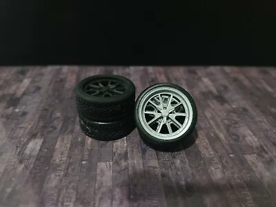 1/24 Shelby Cobra Wheels Tires&Brake Discs For Garage Diorama Diecast UNPAINTED • £8