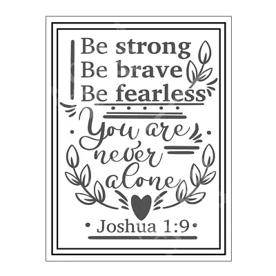 Metal Tin Sign Plaque Religious Quote Strong Brave Fearless Wall Art Print 10595 • £3.95