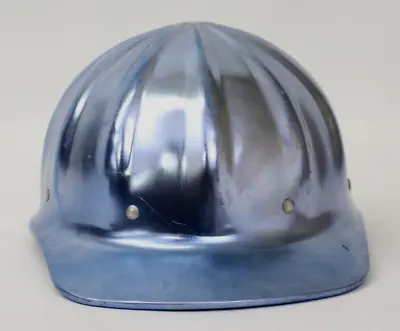 Vintage SuperLite Blue Aluminum Fibre-Metal Hard Hat HelmetUnion & USA Made !! • $39.95