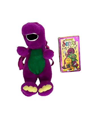 Barney Songs VHS And Barney Plush Backpack Treasure Or Snack Friend • $29.97