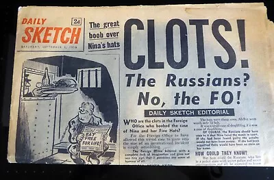 DAILY SKETCH Newspaper 1st September 1956 • £9.95