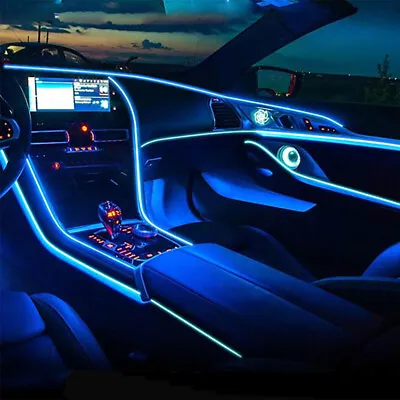 $24.85 • Buy 2m Blue LED Car Interior Decorative Atmosphere Wire Strip Light Accessories