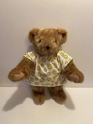 Vermont 15  Teddy Bear Brown Bear Smiley Face Hospital Gown Stuffed Plush Toy • $12
