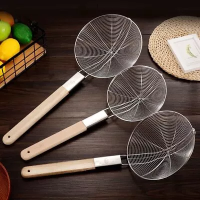 £9.29 • Buy Stainless Steel Mesh Strainer Ladle Spider Skimmer Frying Spoon Kitchen Utensil