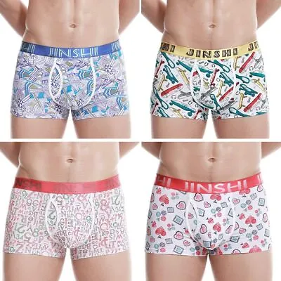 JINSHI Mens Design Trunks Underwear Bamboo Boxer Briefs • $106.10