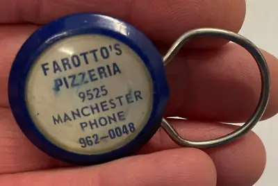 Vintage Farotto's Pizzeria Key Chain Manchester Rd St Louis MO Pizza At Its Best • $19.90