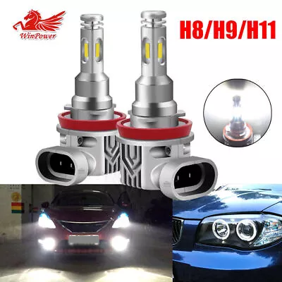 2x 80W H8 H9 H11 H16 Angel Eyes Halo Ring LED Lamps Bulbs HID Xenon Lights Plug • $24.70