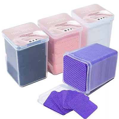 200 Pcs Lint Free Nail Wipes Acrylic Gel Polish Tips Remover Pads White  Pink • $7.19