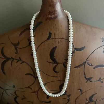 Vintage Graduated Genuine Pearl Necklace 16  Long - 4mm-7mm - Sterling Clasp • $41.99