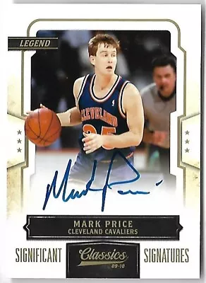 Mark Price 2010 Panini Classics Auto Autograph Card #11/50 • $30