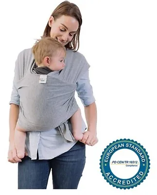 Baby Sling 100% Cotton Adjustable Hands-Free Neutral Grey Baby Carrier Wrap • £29