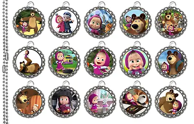 15 MASHA And The BEAR Silver Bottle Cap Necklaces! • $17.99
