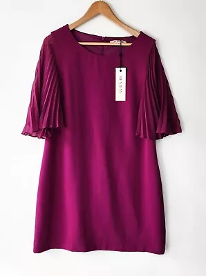 REVIEW Size 16 NWT Magenta Pattie Belle Pleated Sleeve Shift Dress • $49.50