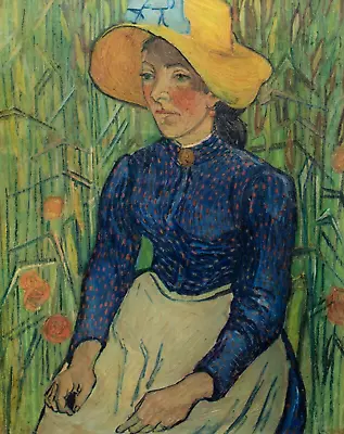 $7933.58 • Buy Antique Post Impressionist Portrait Girl Straw Hat VINCENT VAN GOGH (1853-1890)