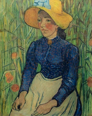 $7933.58 • Buy Antique Post Impressionist Portrait Girl Straw Hat VINCENT VAN GOGH (1853-1890)