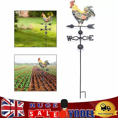 Vintage Weather Vane Cockerel Wind Vane Retro Cast Iron Rooster Weathervane NEW • £26