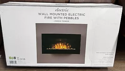 Dunelm Wall Mounted Electric Fire With Pebbles - 2000W Power - • £100