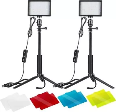 Neewer 2-Pack Dimmable 5600K USB LED Video Light With Adjustable Tripod Stand • $34.99