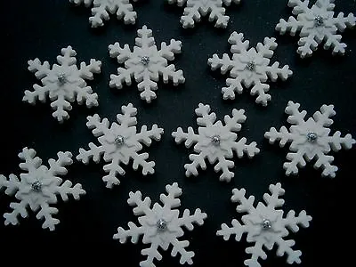 £8.95 • Buy 24 Edible White Snowflakes. Frozen Style Edible Cake Toppers Decorations
