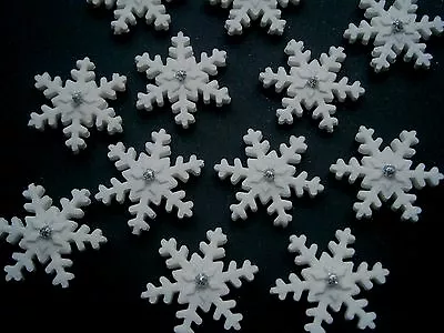 £8.95 • Buy 24 Edible White Snowflakes. Frozen Style Edible Cake Toppers Decorations