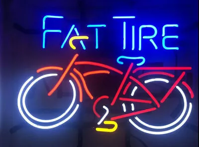 Custom Handmade Made Fat Tire Bike Lamp Neon Light Sign 17 X14  Beer Cave Gift • $122.49