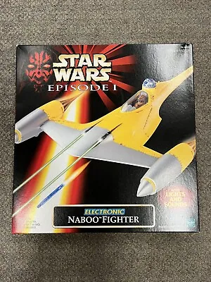 + Hasbro Star Wars 1998 Episode I Electronic Naboo Fighter Lights & Sounds NIB • $50