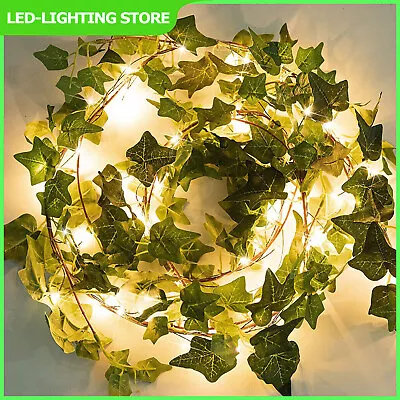 12M 100LED Solar Powered Ivy Fairy String Lights Garden Outdoor Wall Fence Light • £10.99