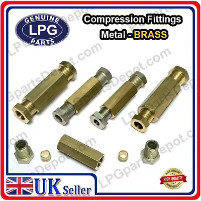 £3.75 • Buy 6mm 8mm 10mm Brass Compression Fittings For Copper Plumbing Gas Pipes