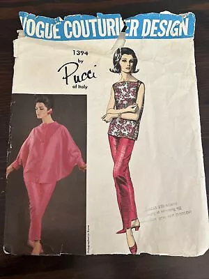 Vintage 1964 VOGUE Couturier Sewing Pattern Jacket Pants Pucci #1394 16 36B • $29.90