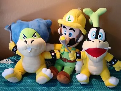 Nintendo Super Mario Maker Builder Luigi Ludwig  Iggy Koopa Plush Lot Japan • $10.99