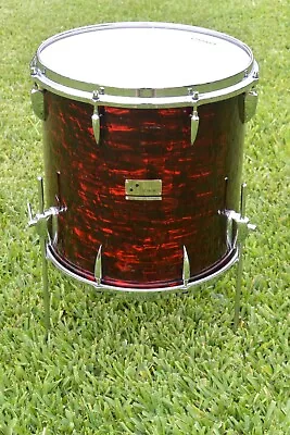 SUPER RARE 1960s SONOR WESTERN GERMANY 16  RUBY PEARL FLOOR TOM For DRUM SET J42 • $854.95