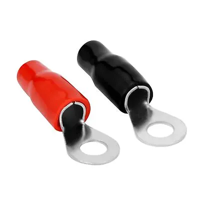 20 Ring Terminal Connector 4 GA AWG Gauge 5/16  8mm Hole Crimp Red Black Boots • $9.99