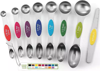 Magnetic Measuring Spoons Set With Strong N45 Magnets Heavy Duty Stainless S... • $16.99